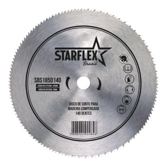 Disco Serra Circular 7.1/4 (185mm) Compensado 140 Dentes SBS185D140 Starflex