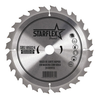 Disco Serra Circular Vídea 7.1/4 (185mm) 24 Dentes SBS185D24 Starflex