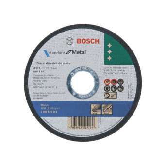 Disco de corte A 60 T BF para metal e inox 115x1mm Bosch