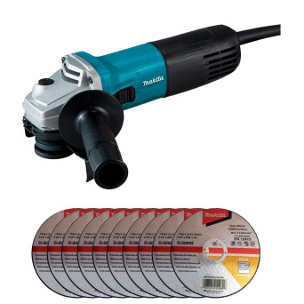 Esmerilhadeira 4.1/2" (115mm) 10 Discos 1mm 840W 9557HNGP Makita