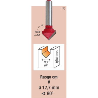 Fresa Tupia Ranhura Tipo V 90graus