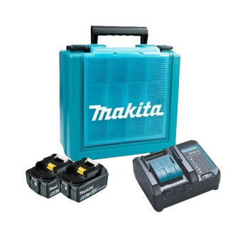 Kit Carregador Bivolt + 2 BateriaS 18V 5AH + Maleta DC18WC+BL1850B Makita