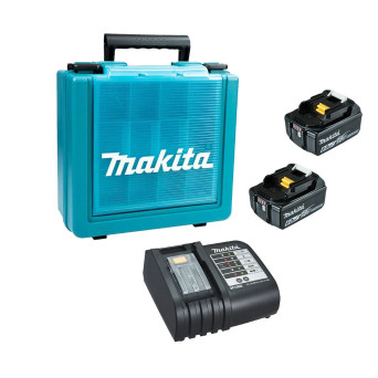  Kit Carregador Bivolt + 2 Baterias 18V 6AH + Maleta DC18SD+BL1860B Makita