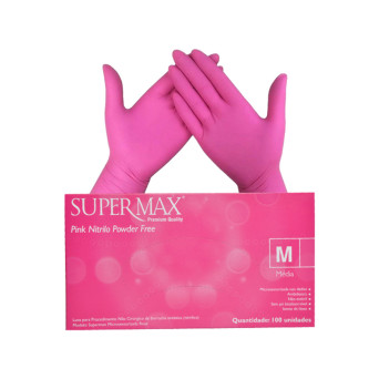 Luva Nitrilo Não Cirúrgica Pink SuperMax
