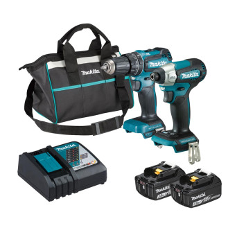 Parafusadeira e Furadeira de Impacto 2 Bat Lítio Bivolt 18V 3Ah DLX2416X1 Makita