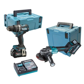 Kit Parafusadeira + Esmerilhadeira Brushless 2 Bat 40V 2Ah HP002 + GA007 Makita