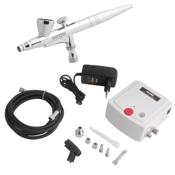 Aerógrafo com Minicompressor e Acessórios Bivolt Vonder