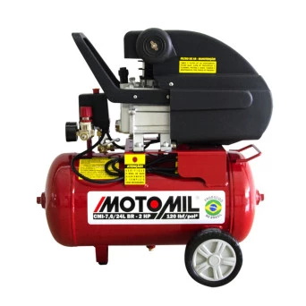 Motocompressor de Ar 2HP Monofásico 120PSI CMI 7,6/24 Motomil