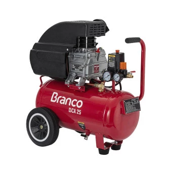 Compressor de Ar 1,9HP Monof 8 Pés 25 litros 115PSI BCA-25 Branco