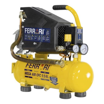 Compressor de Ar 1HP Monof 5,5 Pés 6 litros 115PSI CPC5,5/6L Ferrari