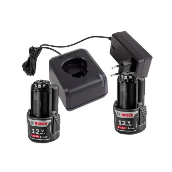 Kit Carregador GAL12V20 com 2 Bat. 12V 2Ah GBA12V Bosch
