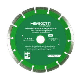 Disco Diamantado Segmentado 7 Pol (180m) MDS Menegotti