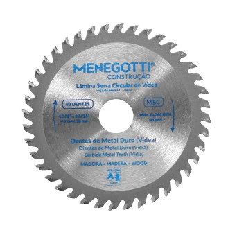 Disco Serra Circular Vídea 4.3/8 Pol (110mm) 40 Dentes MSC Menegotti