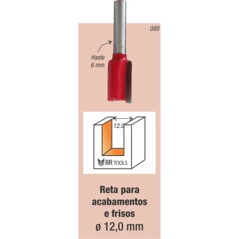 Fresa Tupia Paralela 12mm Haste 6mm