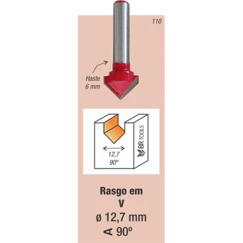 Fresa Tupia Ranhura Tipo V 90graus
