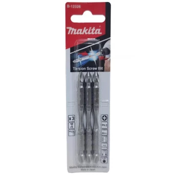 Kit com 3 Pontas de Torção Duplas PH2 85mm B12326 Makita