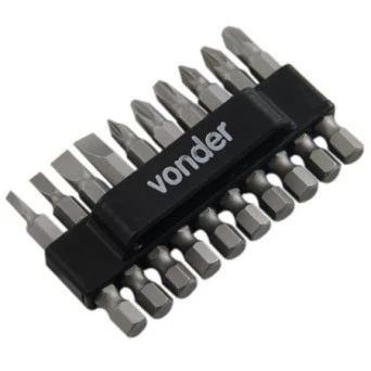 Jogo de Bits e Ponteiras CRV Encaixe 1/4" Vonder