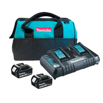Kit Carregador Duplo 2 Baterias 18V 3Ah DC18RD + BL1830B Makita