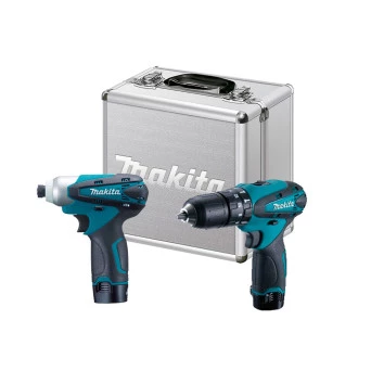 Kit de Parafusadeira e Furadeira Impacto 2 Bat Lítio 1,3AH Bivolt 12V DK1493 Makita