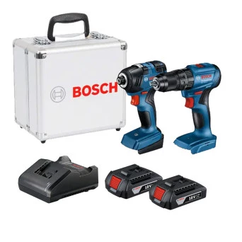 Kit Parafusadeira e Furadeira 2 Bat Lítio 2AH Bivolt 18V GSB185 + GDR18V-200 Bosch