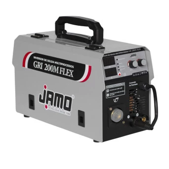 Máquina Inversor de Solda MIG FLUX MMA e TIG Com Acessórios 200A GRI200M FLEX JAMO