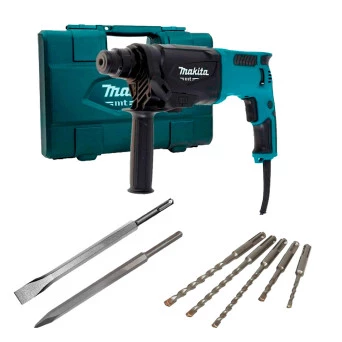 Martelete Rompedor Sds Plus 800W Com 5 Brocas e 2 Cinzéis M8701BK Makita