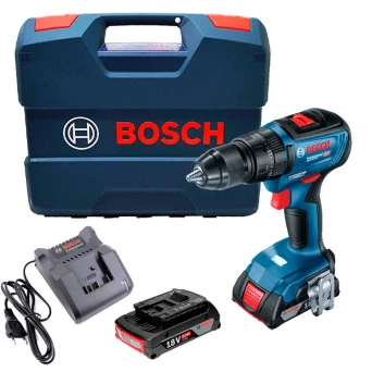Parafusadeira Furadeira de Impacto Brushless 18V 2 Bateria 2AH Bivolt GSB18V50 Heavy Duty Bosch