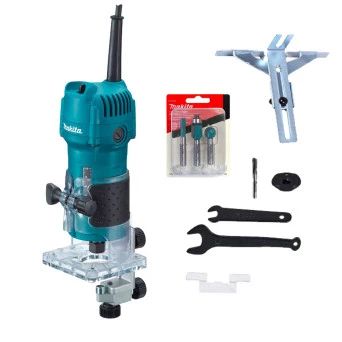 Tupia Palma Pinça 6mme 1/4" 30000 RPM 3 Fresas 530w 3709P Makita