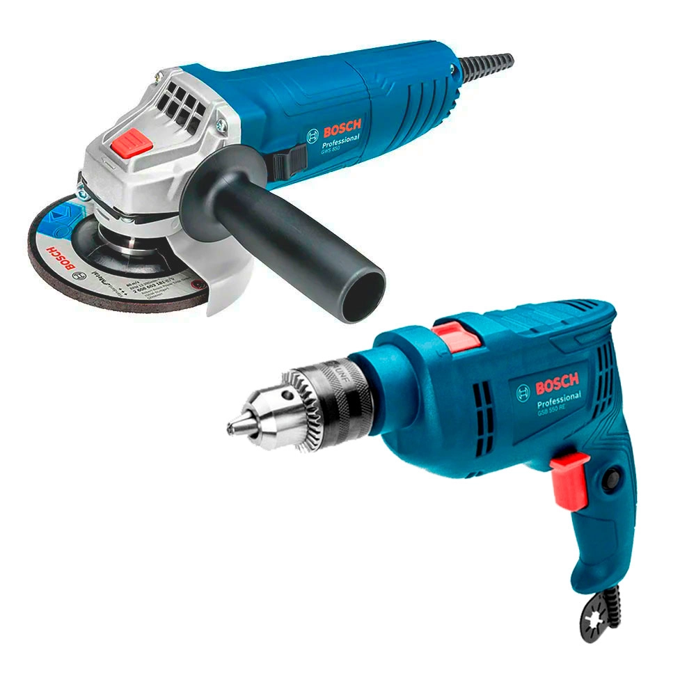 Combo Furadeira de Impacto GSB550 + Esmerilhadeira GWS850 Bosch