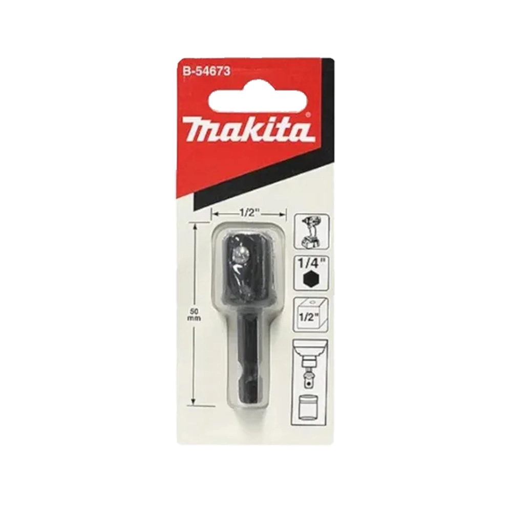 Adaptador de soquete 1/4" para 1/2" B54673 Makita Adaptador de soquete 1/4" para 1/2" B54673 Makita