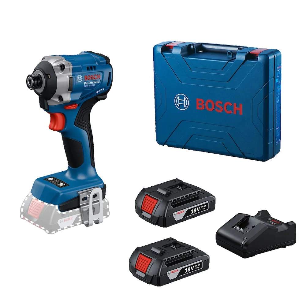 Parafusadeira de Impacto 1/4'' 2 Baterias e Carregador 2Ah Brushless GDR18V215 Bosch Parafusadeira de Impacto 1/4'' 2 Baterias e Carregador 2Ah Brushless GDR18V215 Bosch