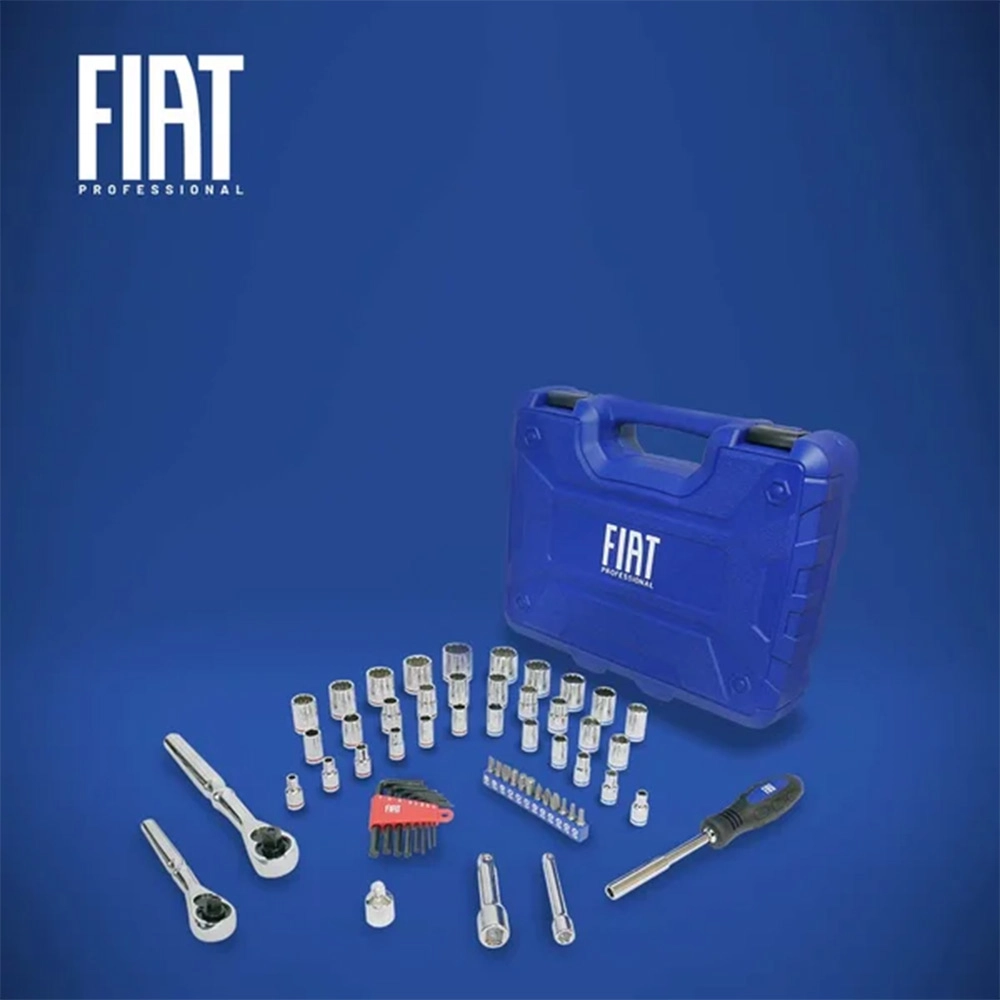 Caixa Kit Ferramentas Cromo Vanadio 58 Peças Curia 58 Fiat