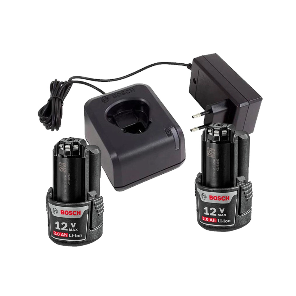 Kit Carregador GAL12V20 com 2 Bat. 12V 2Ah GBA12V Bosch