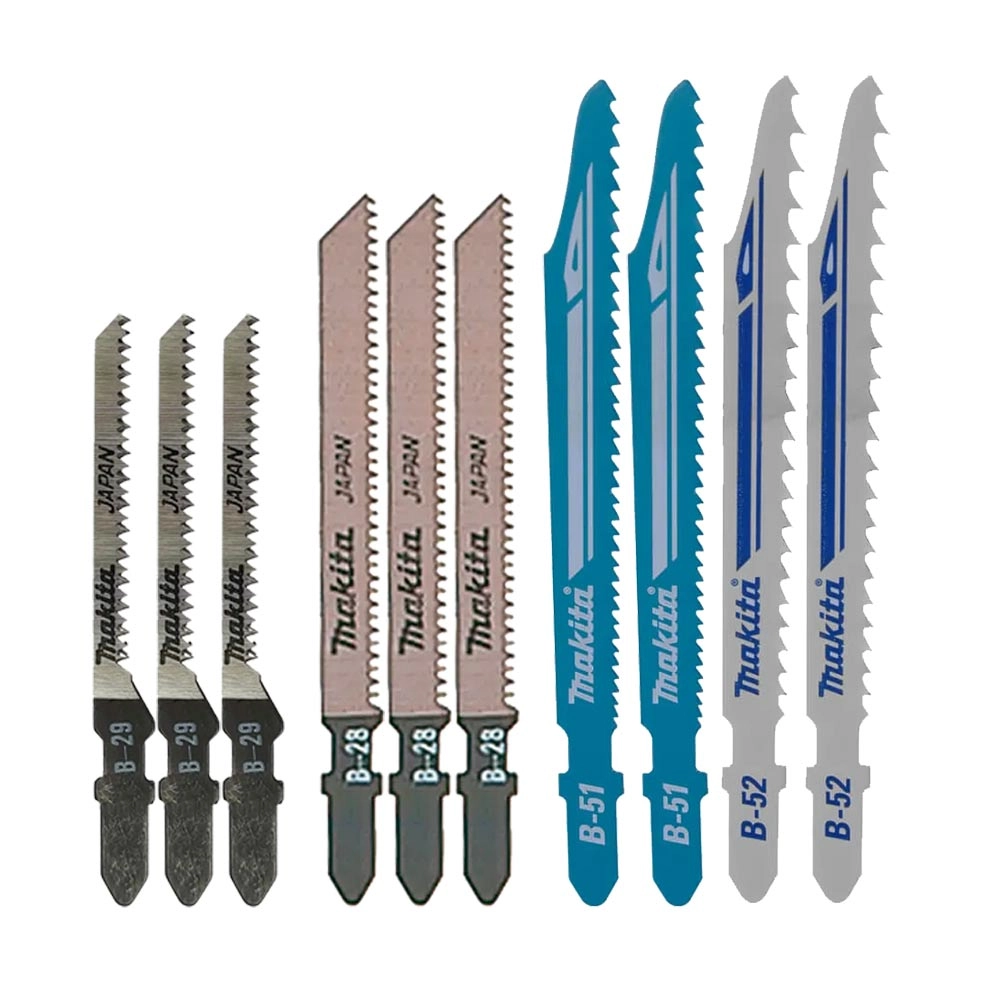 Kit Laminas Tico Tico Inox PVC Madeira Cortes Curvos 10un Com Estojo B45026 Makita