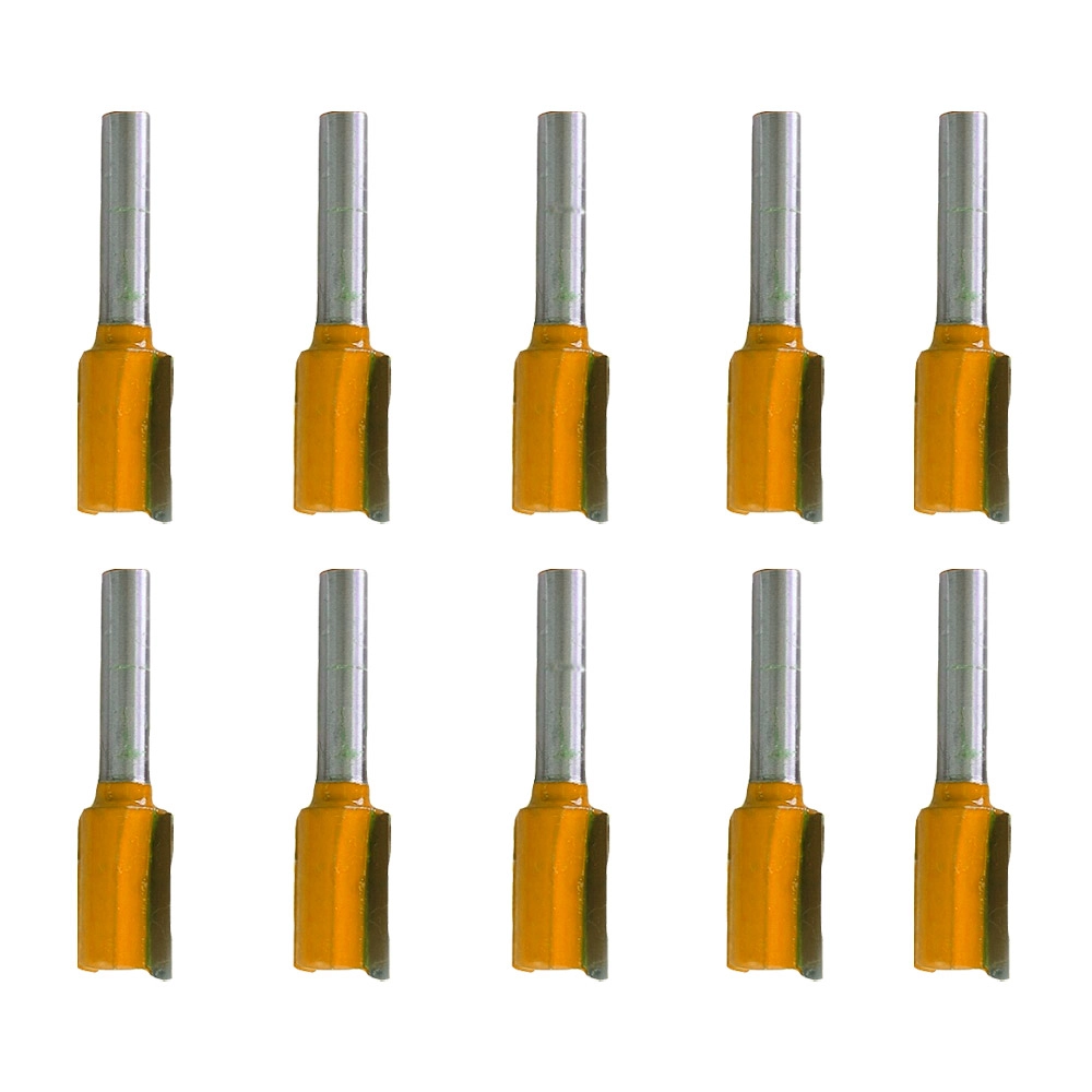 Kit 10 Fresa Tupia Paralela 12mm Haste 6mm