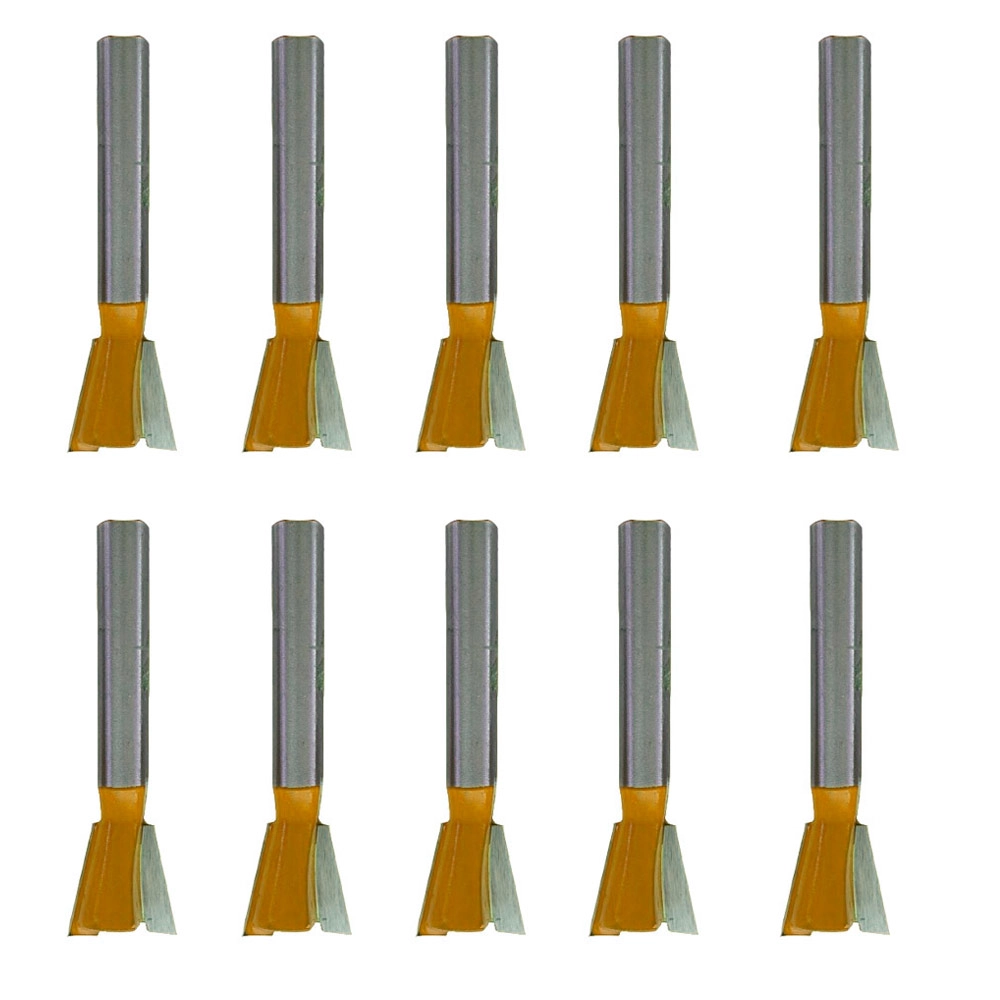 Kit 10 Fresa Tupia Encaixe Rabo De Andorinha 12,7mm Haste 6mm