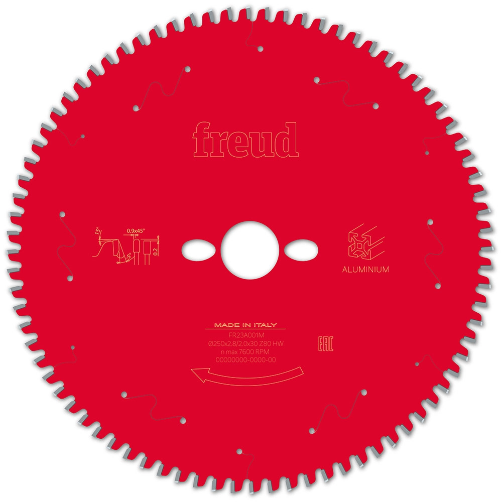 Disco de Serra Alumínio 250mm (10Pol) 80 dentes FR23A001M Freud