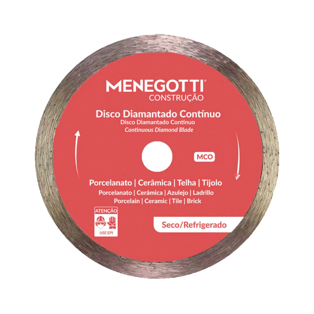 Disco Diamantado Continuo 4.3/8 Pol (110mm) MCO Menegotti Disco Diamantado Continuo 4.3/8 Pol (110mm) MCO Menegotti
