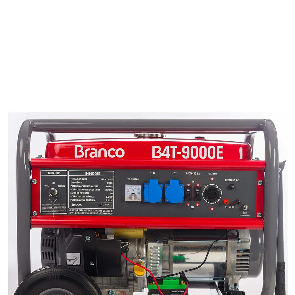 Gerador de Energia Á Gasolina Partida Elétrica 16,5HP 9Kva B4T9000E Branco