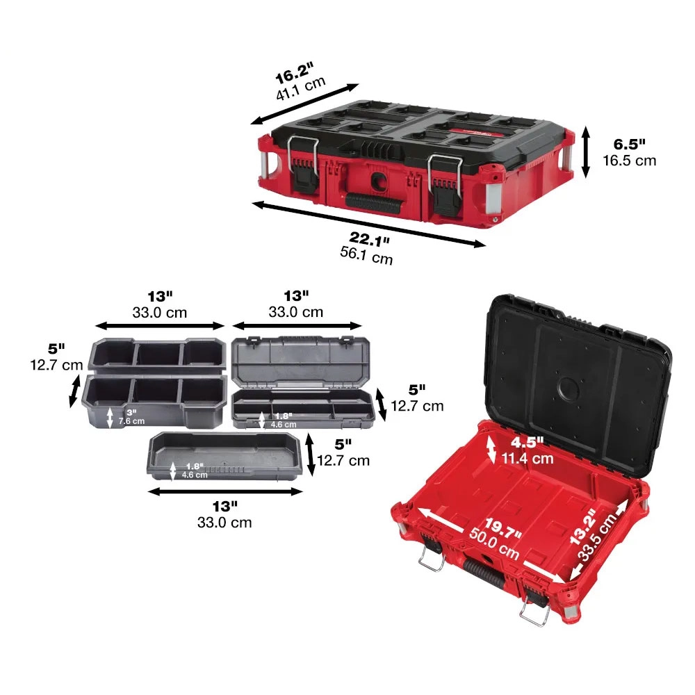 Kit Maletas e Caixas Com Carrinho Packout 4 Milwaukee Kit Maletas e Caixas Com Carrinho Packout 4 Milwaukee