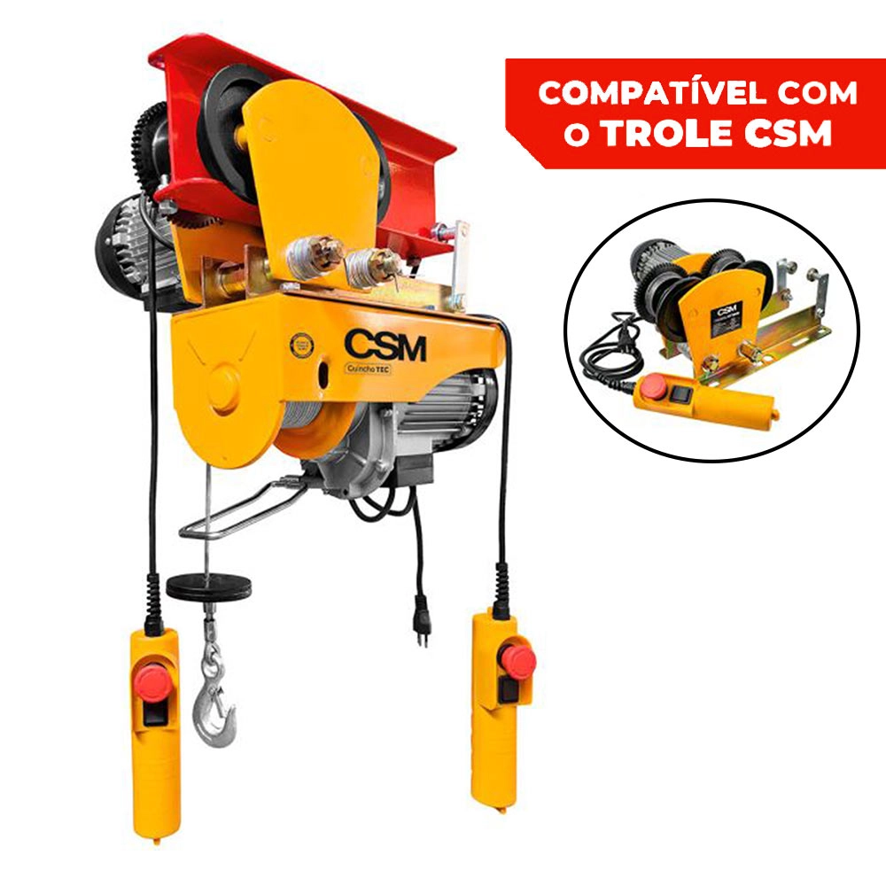 Guincho Talha de Coluna 600kg Cabo 12m TEC GT600 CSM