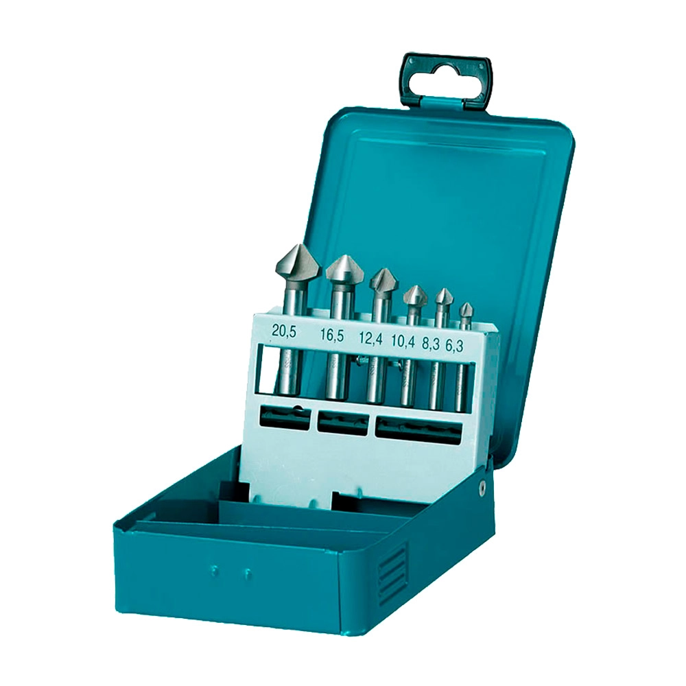 Kit Escareador 6 Peças 6,3mm a 20,5 mm D42204 Makita Kit Escareador 6 Peças 6,3mm a 20,5 mm D42204 Makita