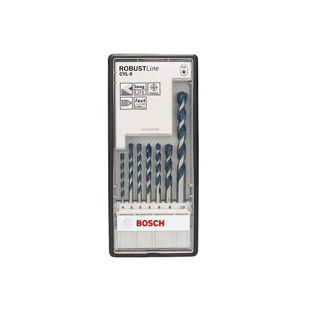 Kit 7un Brocas Para Concreto e Pedra 4 a 10mm CYL-5 Bosch