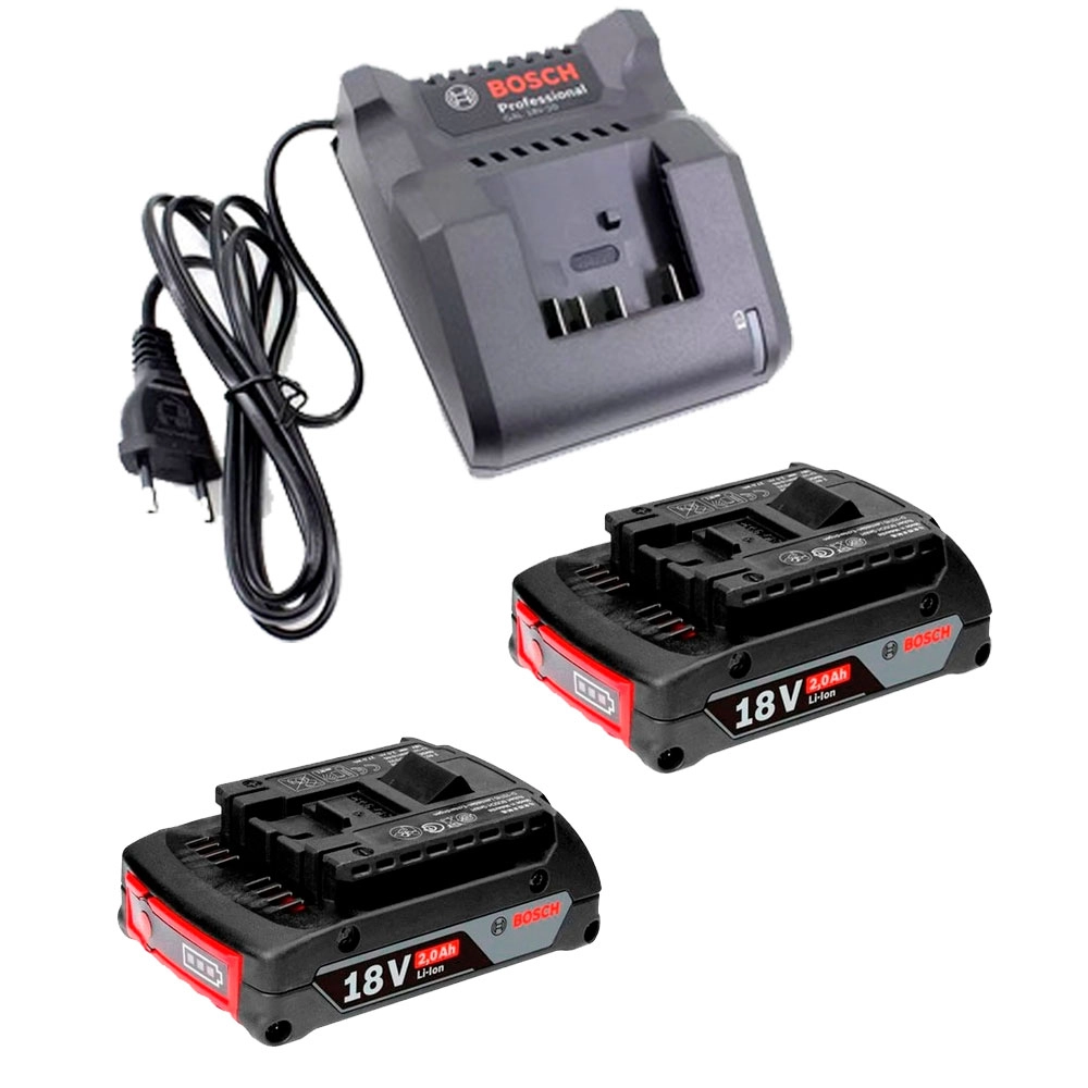 Parafusadeira Furadeira de Impacto Brushless 18V 2 Bateria 2AH Bivolt GSB18V5023AC Heavy Duty Bosch