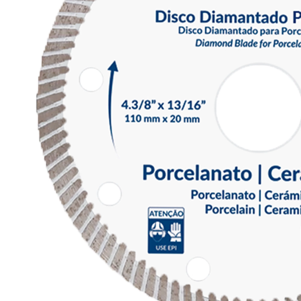 Disco Diamantado Porcelanato 4.3/8 Pol (110mm) MDP Menegotti