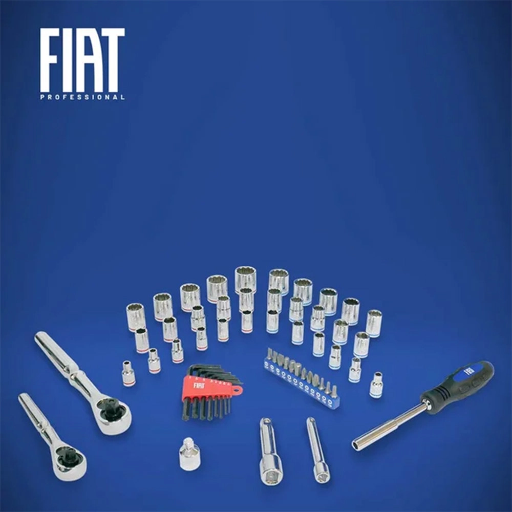 Caixa Kit Ferramentas Cromo Vanadio 58 Peças Curia 58 Fiat