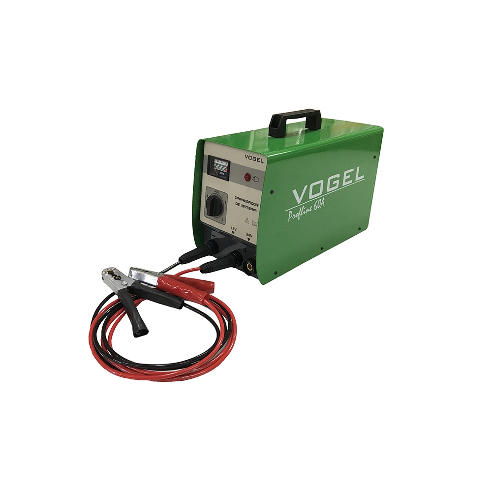Carregador de Bateria e Auxiliar de Partida Carga Rápida e Lenta 12/24V 60A Vogel 