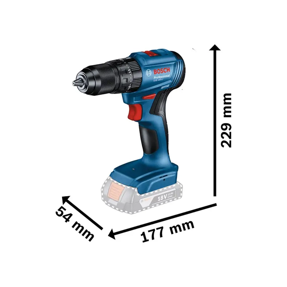 Kit Parafusadeira e Furadeira 2 Bat Lítio 2AH Bivolt 18V GSB185 + GDR18V-200 Bosch