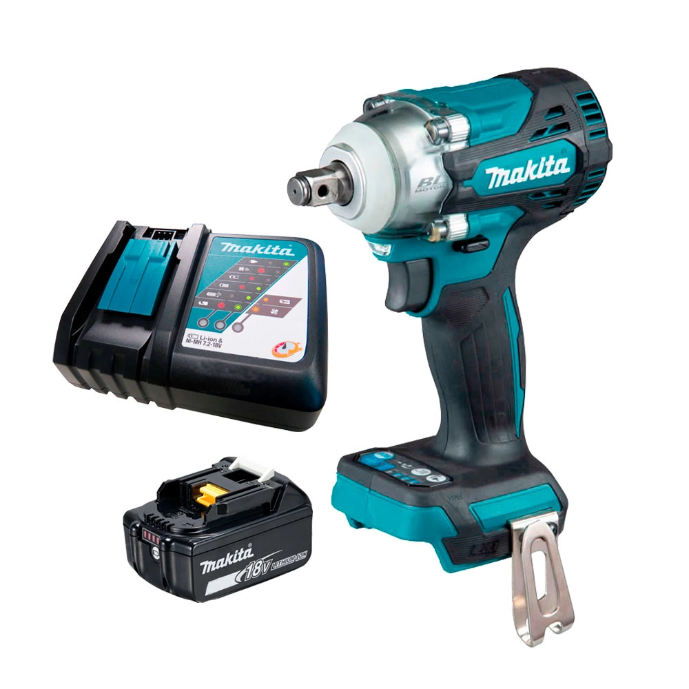 Chave de Impacto 1/2 Pol A Bateria Com Carregador 3Ah 18V DTW300Z Makita