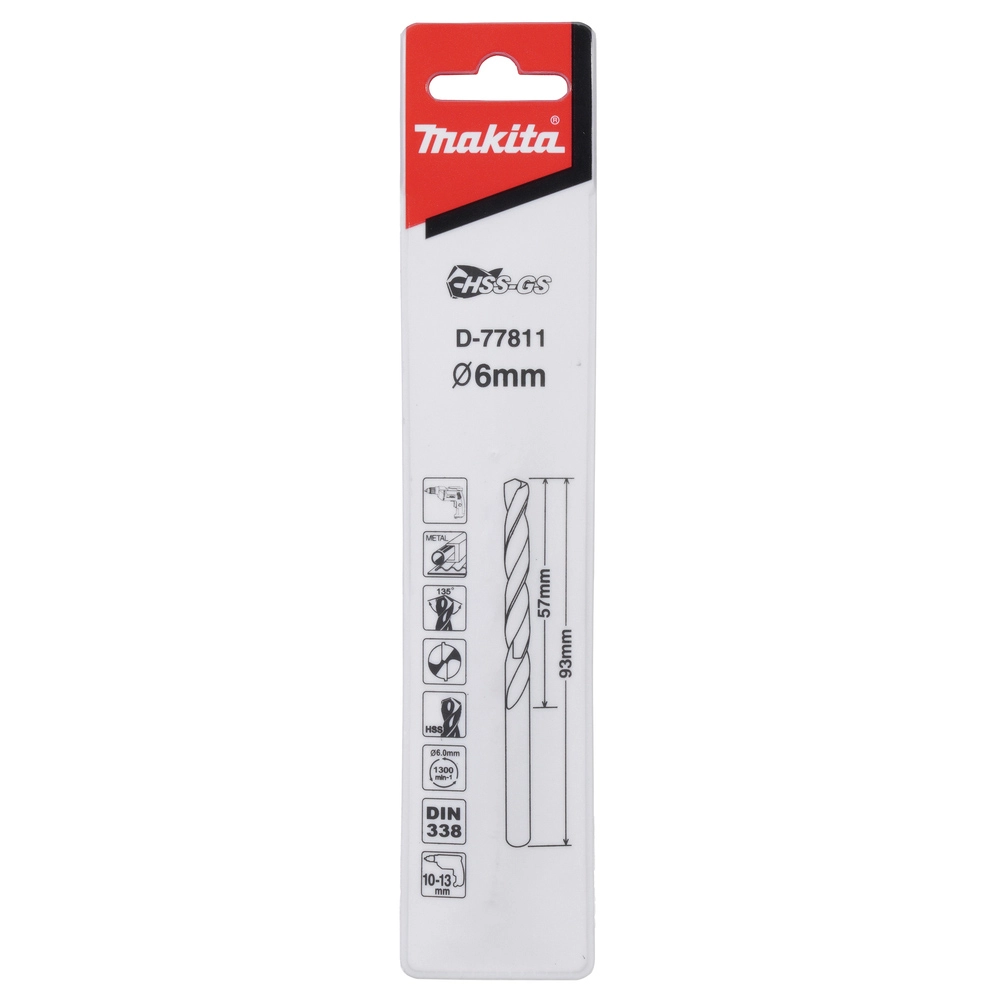 Broca Aço Rápido 6X93mm D77811 Makita